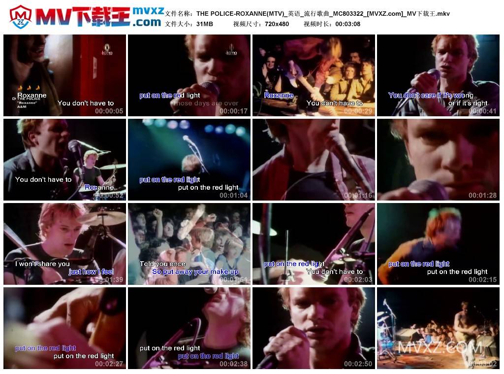 THE POLICE-ROXANNE(MTV)_英语_流行歌曲_MC803322
